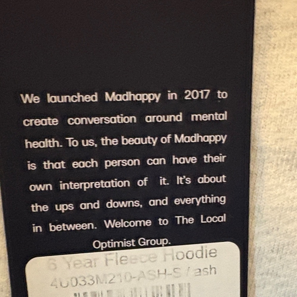MadHappy Heather Gray Hooded Sweatshirt - Picture 4 of 5
